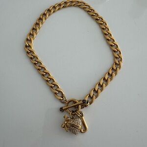 Juicy Couture Gold Chain Necklace with Heart Pendant